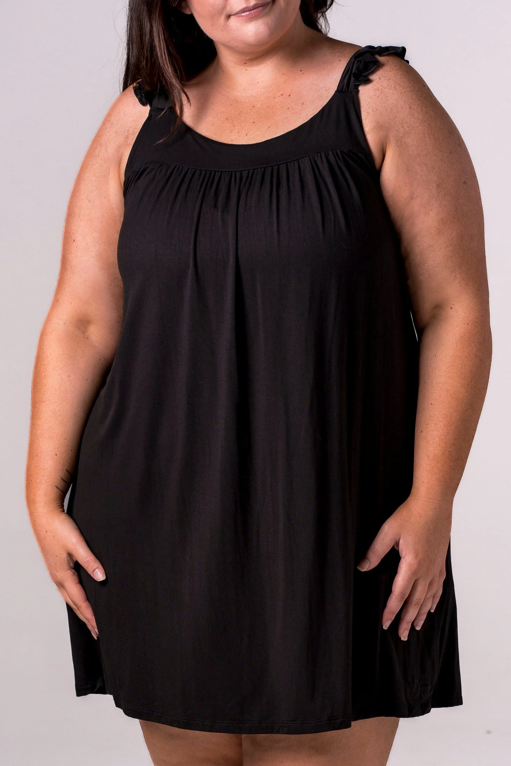 Black Bamboo Pyjama Dress - Image 3