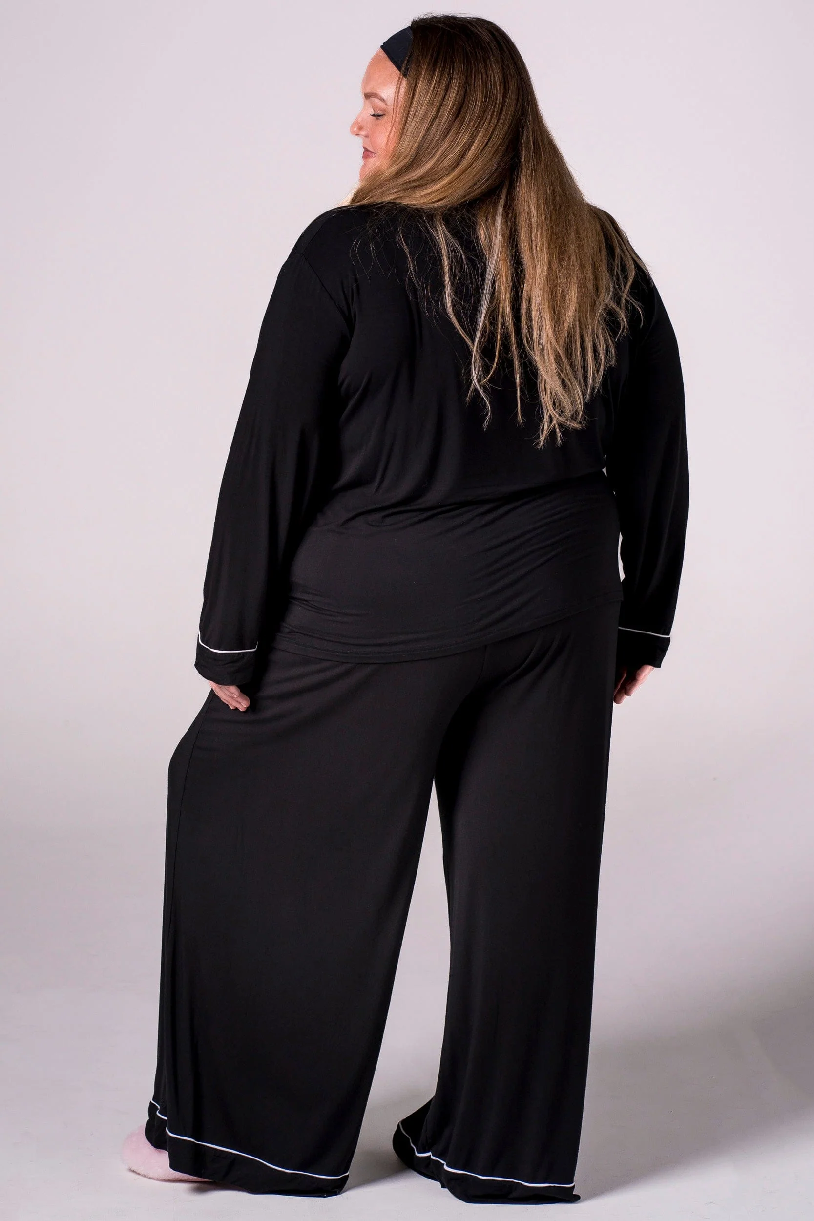 Black Bamboo Pyjama Long Set - Image 6