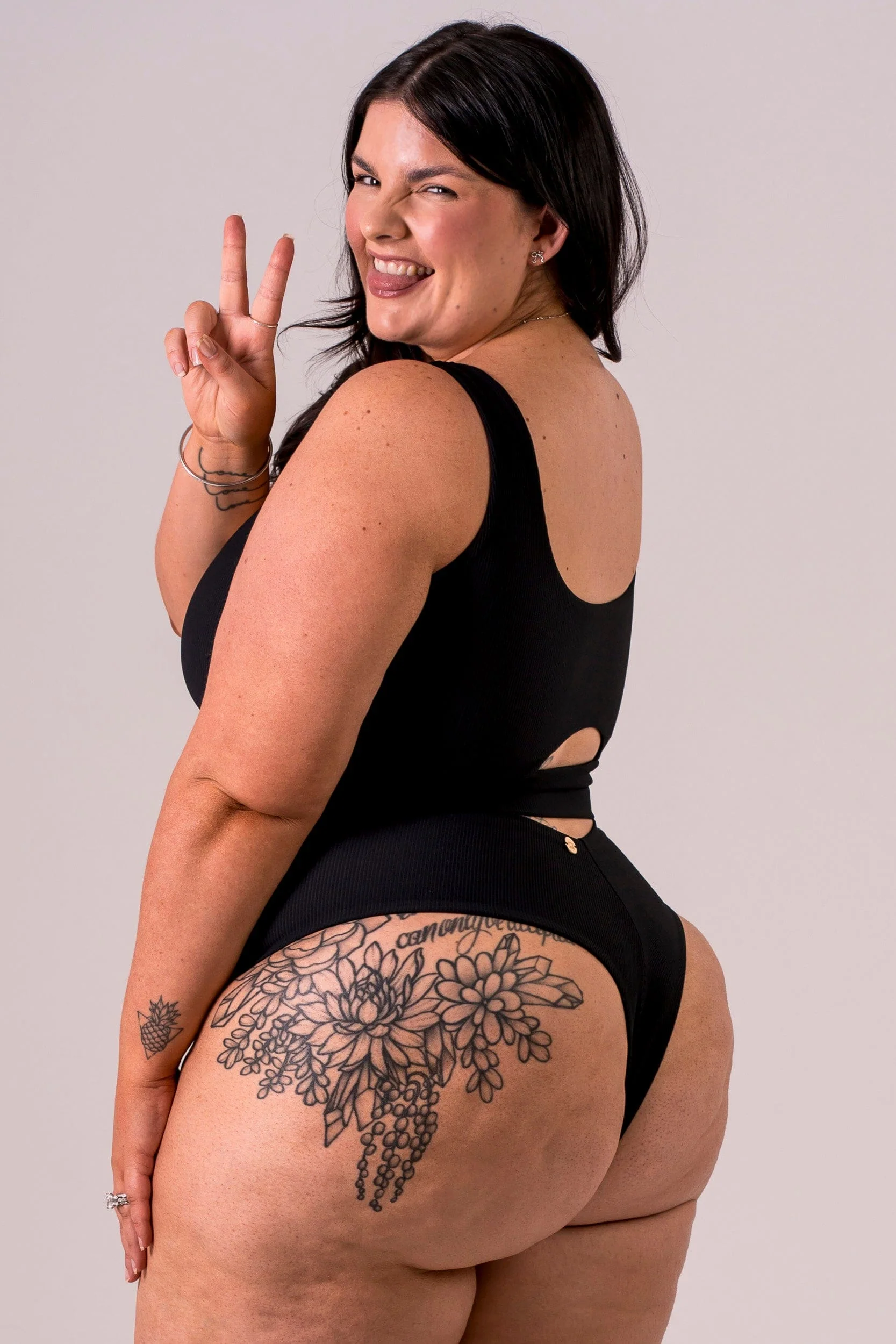 Black High Waisted Bikini Bottoms - Image 5