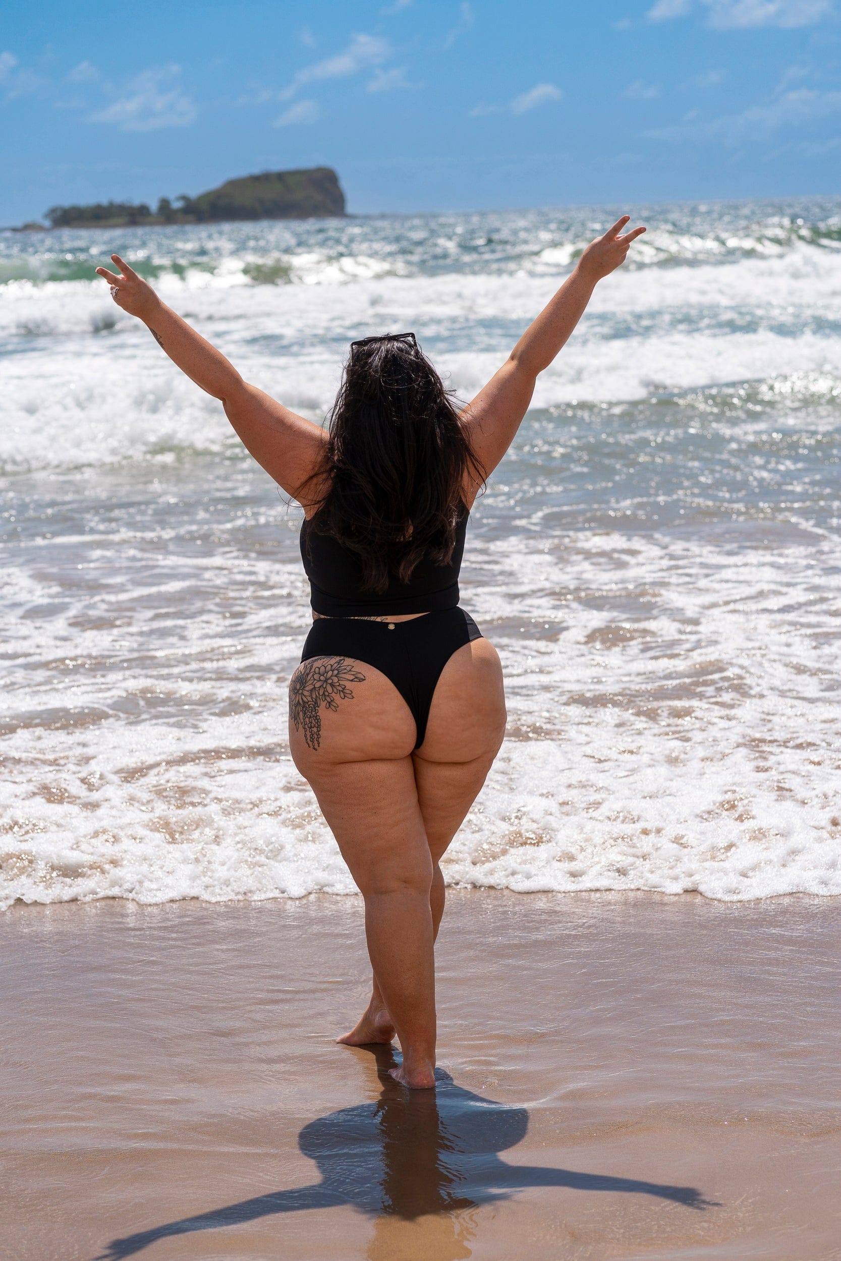 Black High Waisted Bikini Bottoms - Image 6