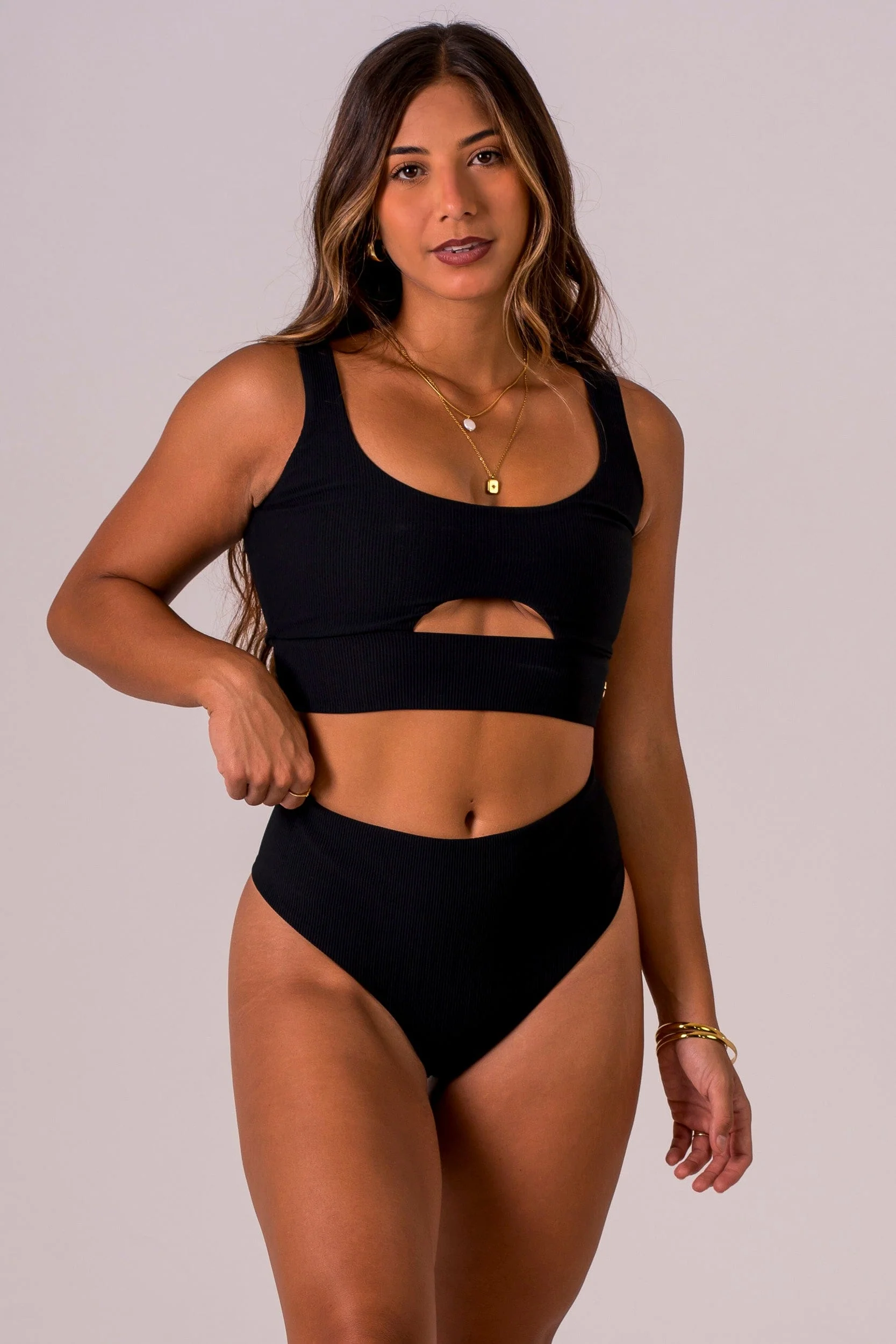 Black High Waisted Bikini Bottoms - Image 7