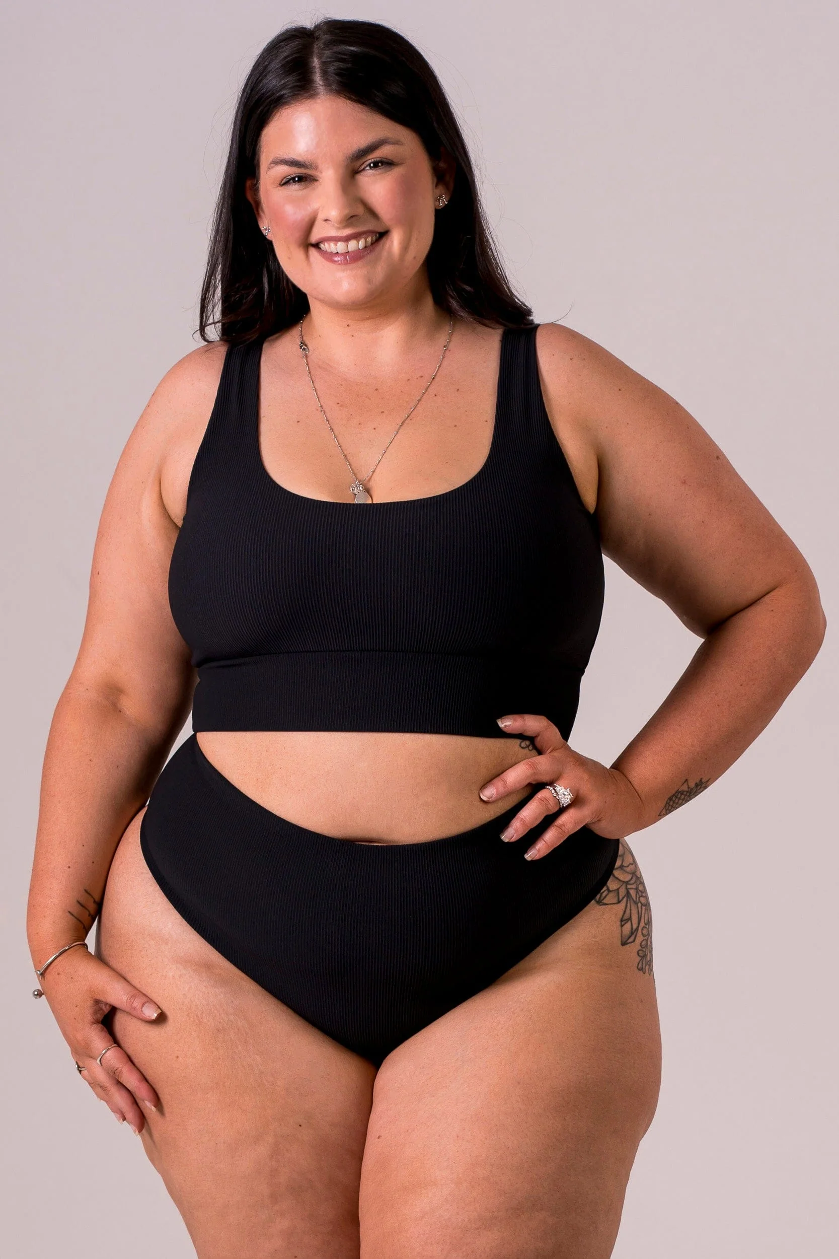 Black High Waisted Bikini Bottoms - Image 8