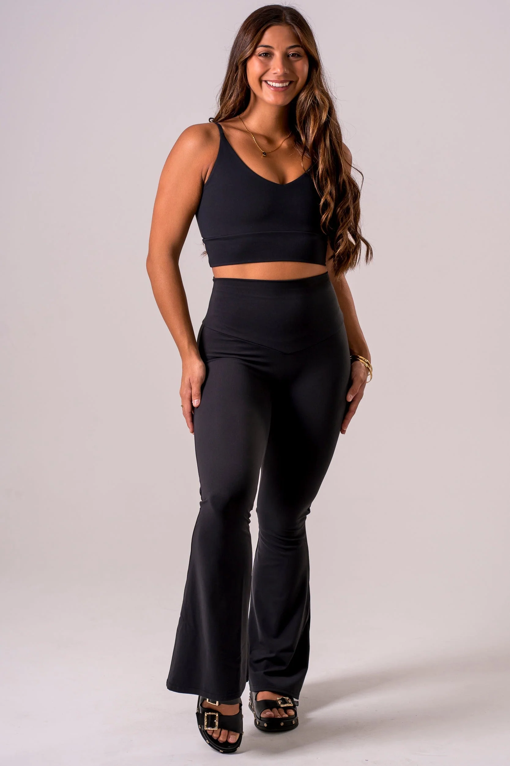 Black Luxe Pocket Yoga Pants - Image 4