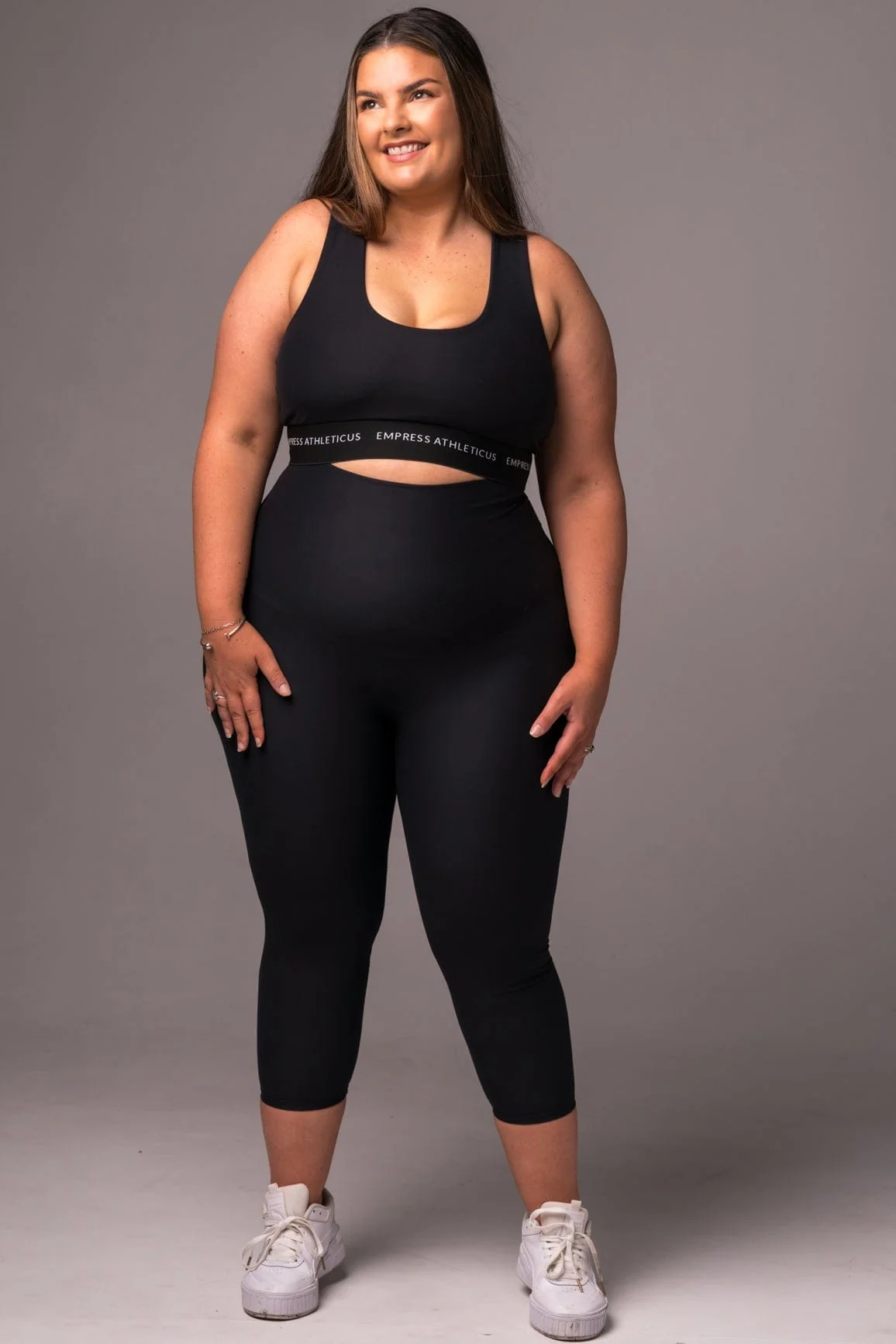 Black Dynamic Extra High Waisted Capri Leggings - Image 3