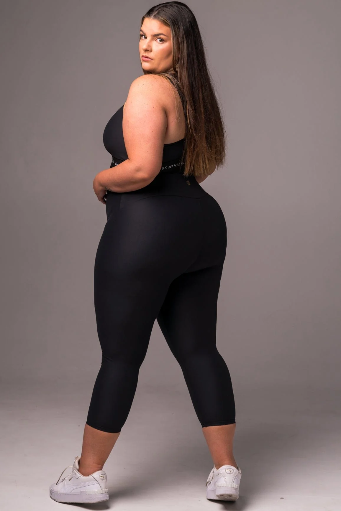 Black Dynamic Extra High Waisted Capri Leggings - Image 8