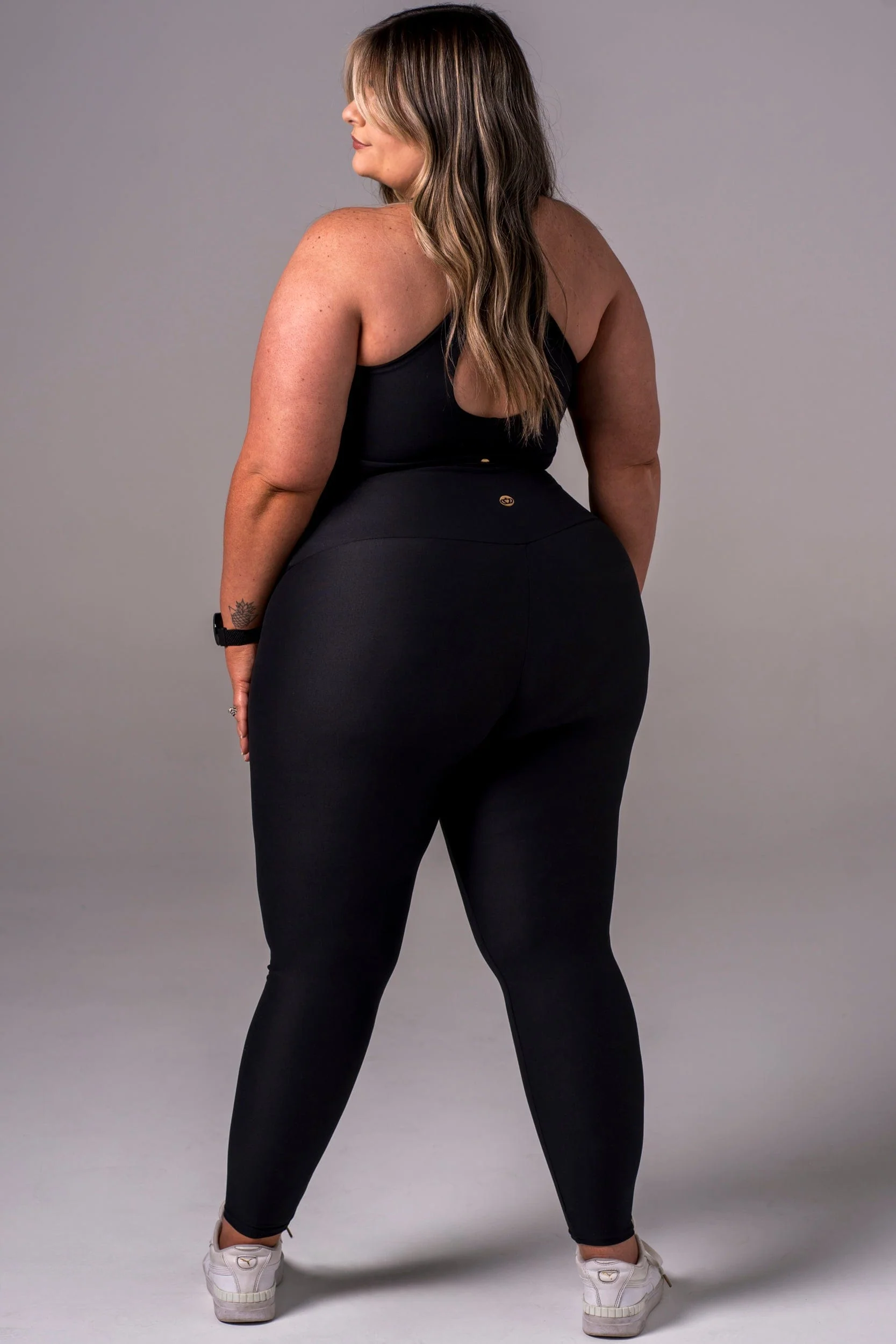 Black Dynamic High Waisted Ankle Biter Leggings - Image 10