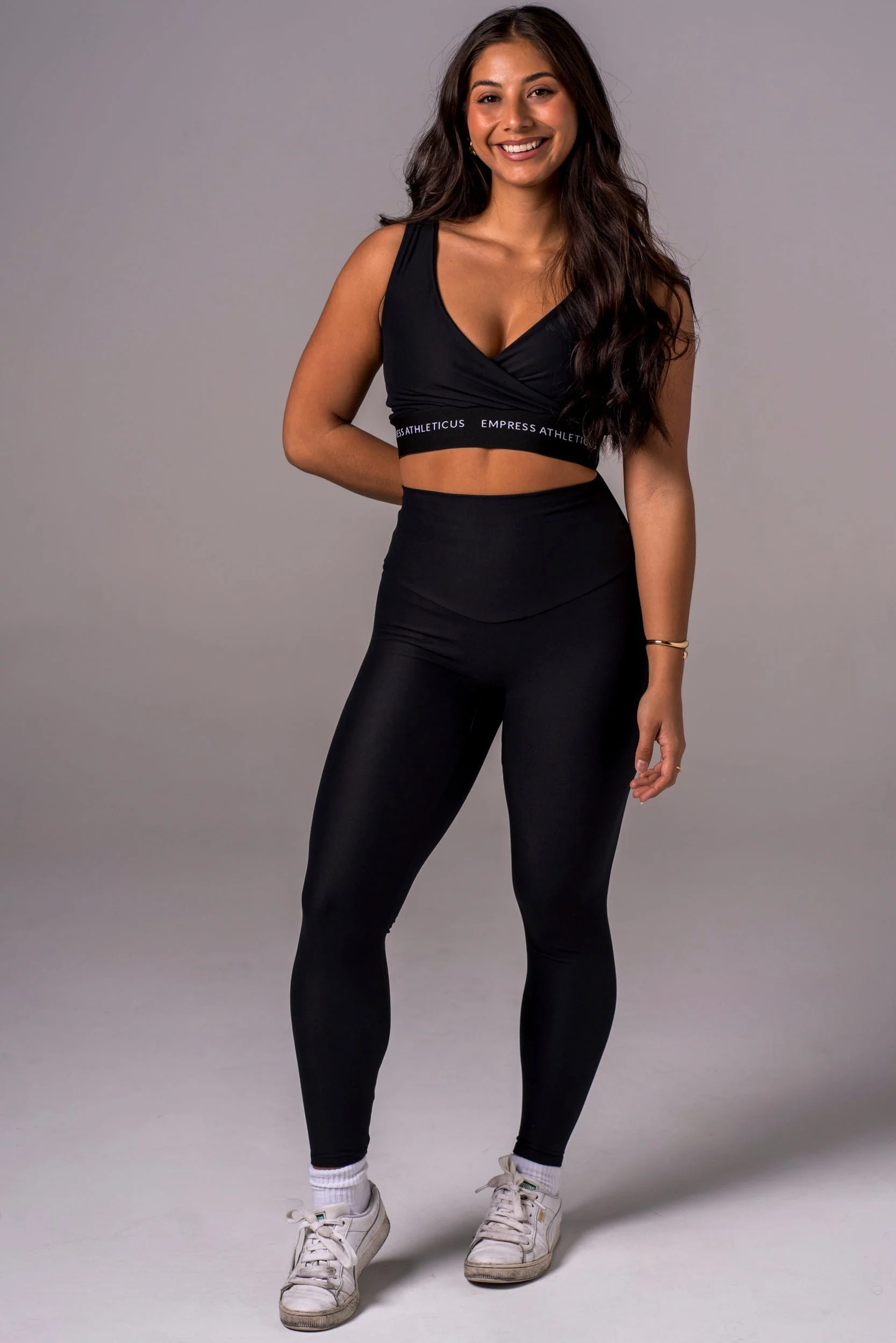 Black Dynamic High Waisted Ankle Biter Leggings - Image 6