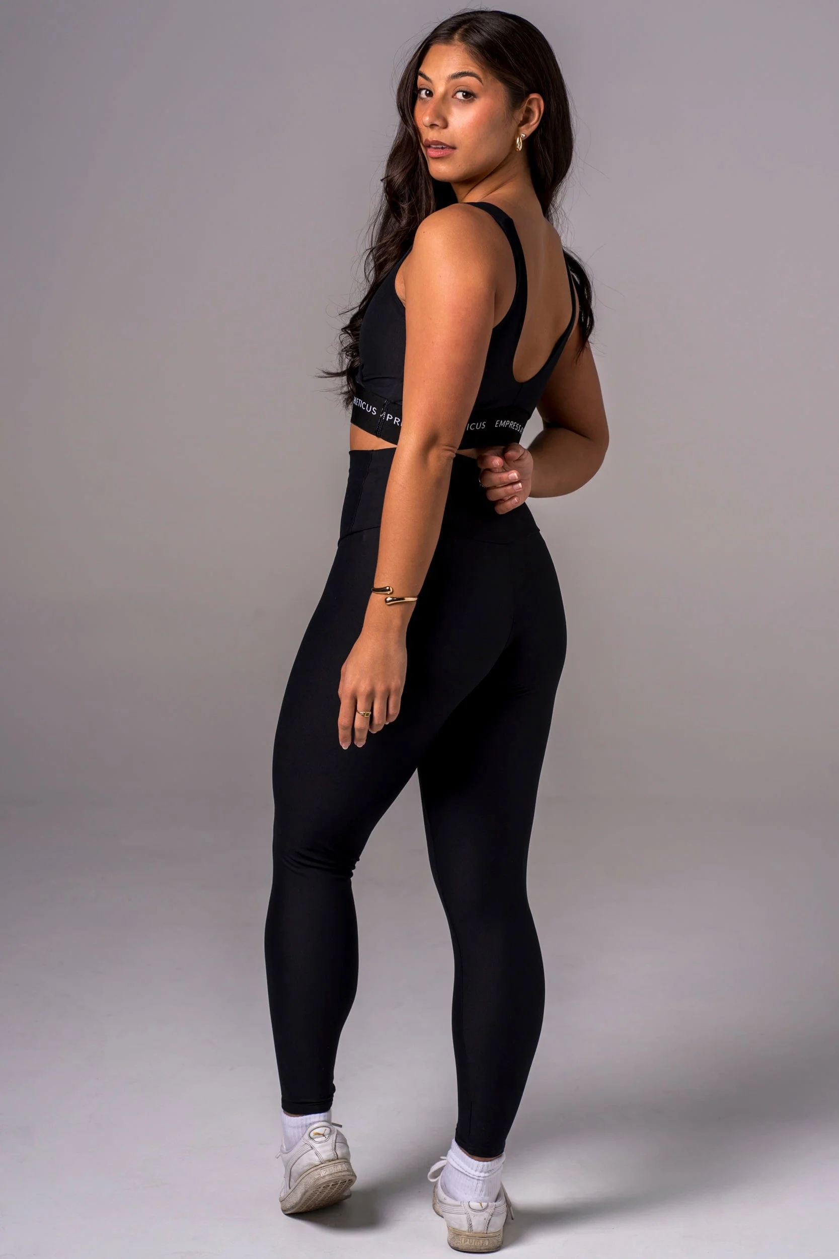Black Dynamic High Waisted Ankle Biter Leggings - Image 7