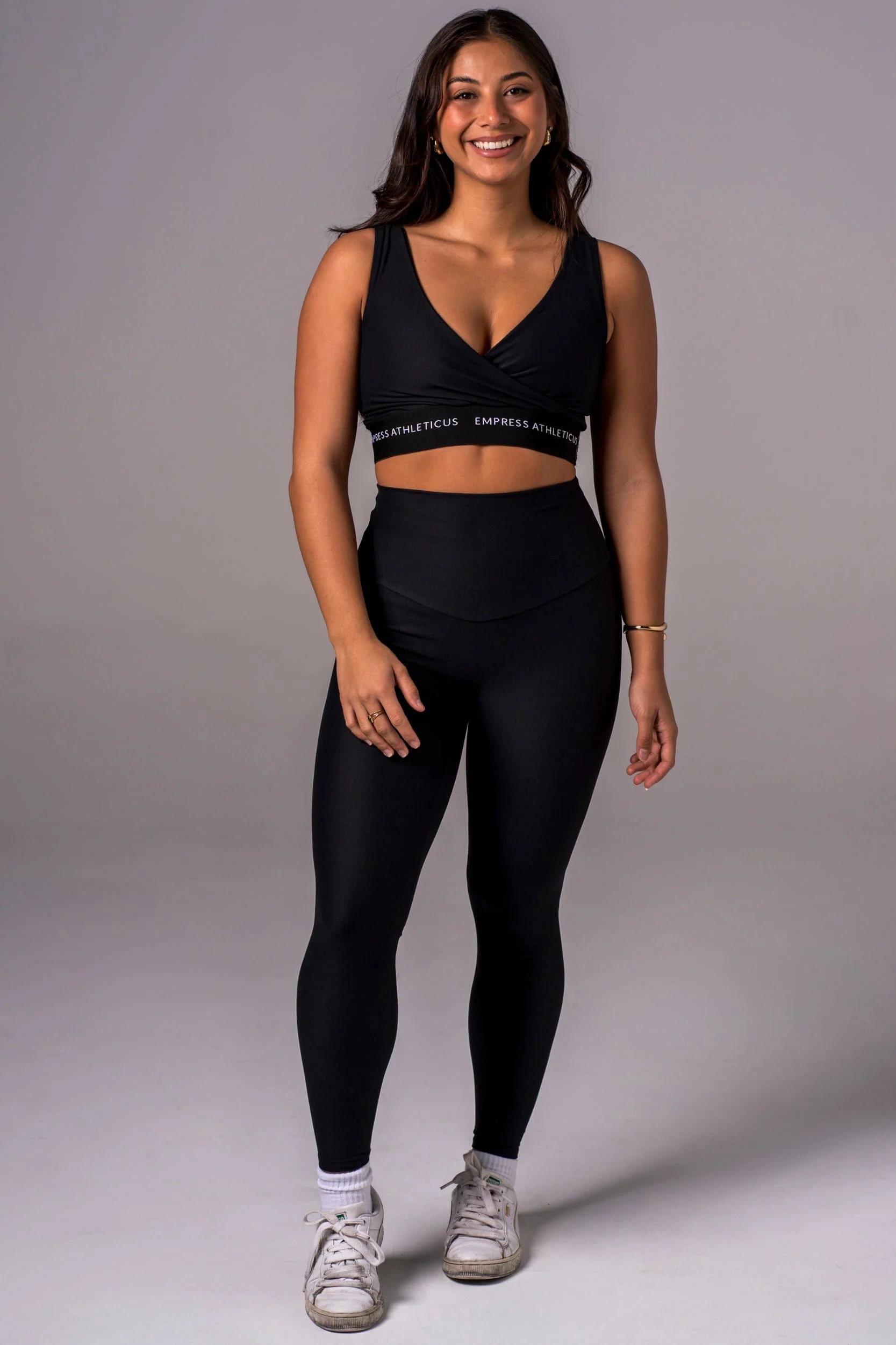 Black Dynamic High Waisted Ankle Biter Leggings - Image 8
