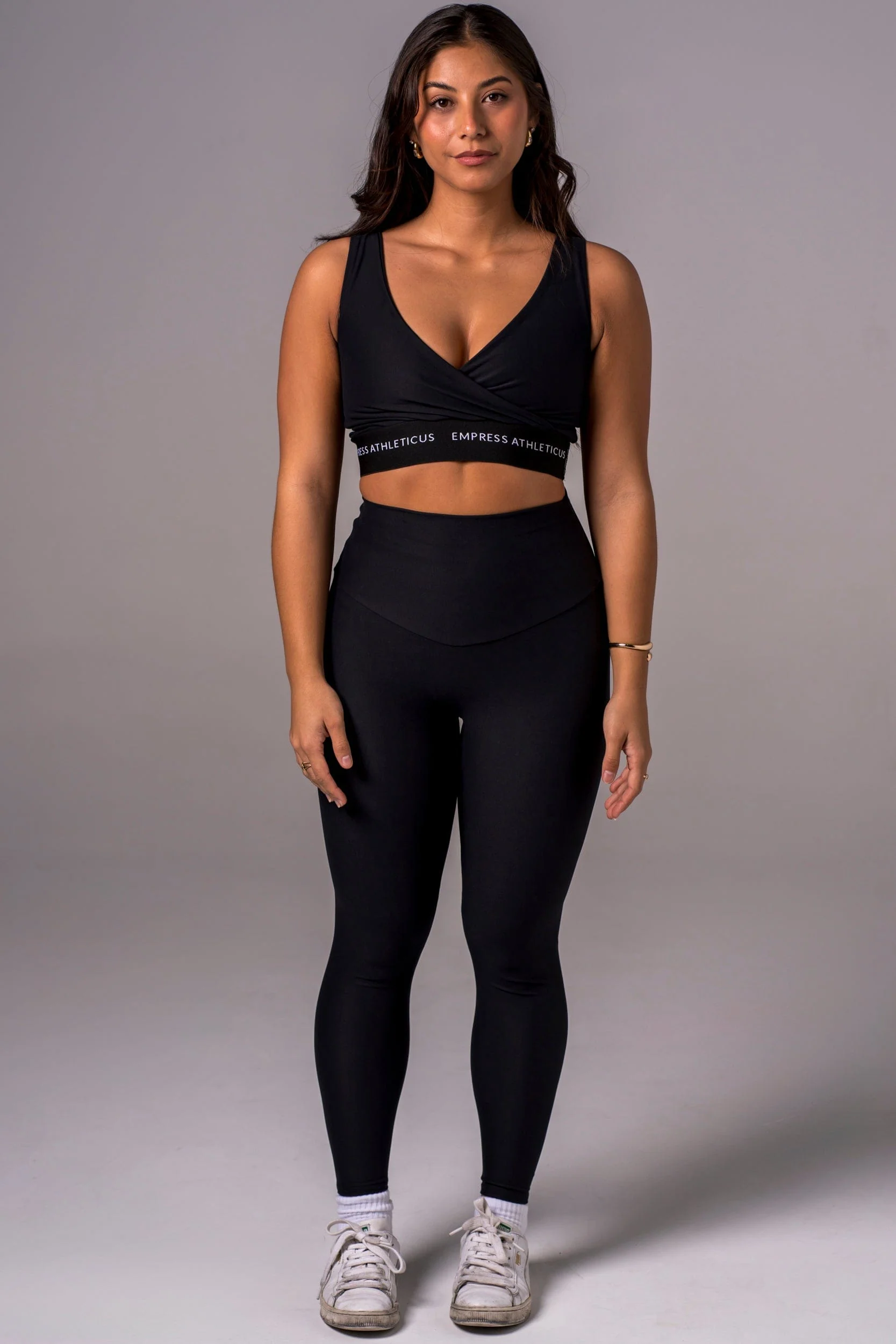 Black Dynamic High Waisted Ankle Biter Leggings - Image 9