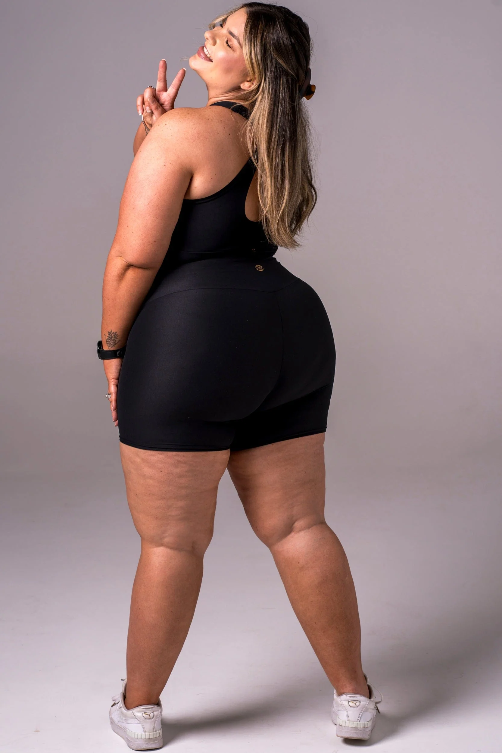 Black Dynamic High Waisted Shorties - Image 4