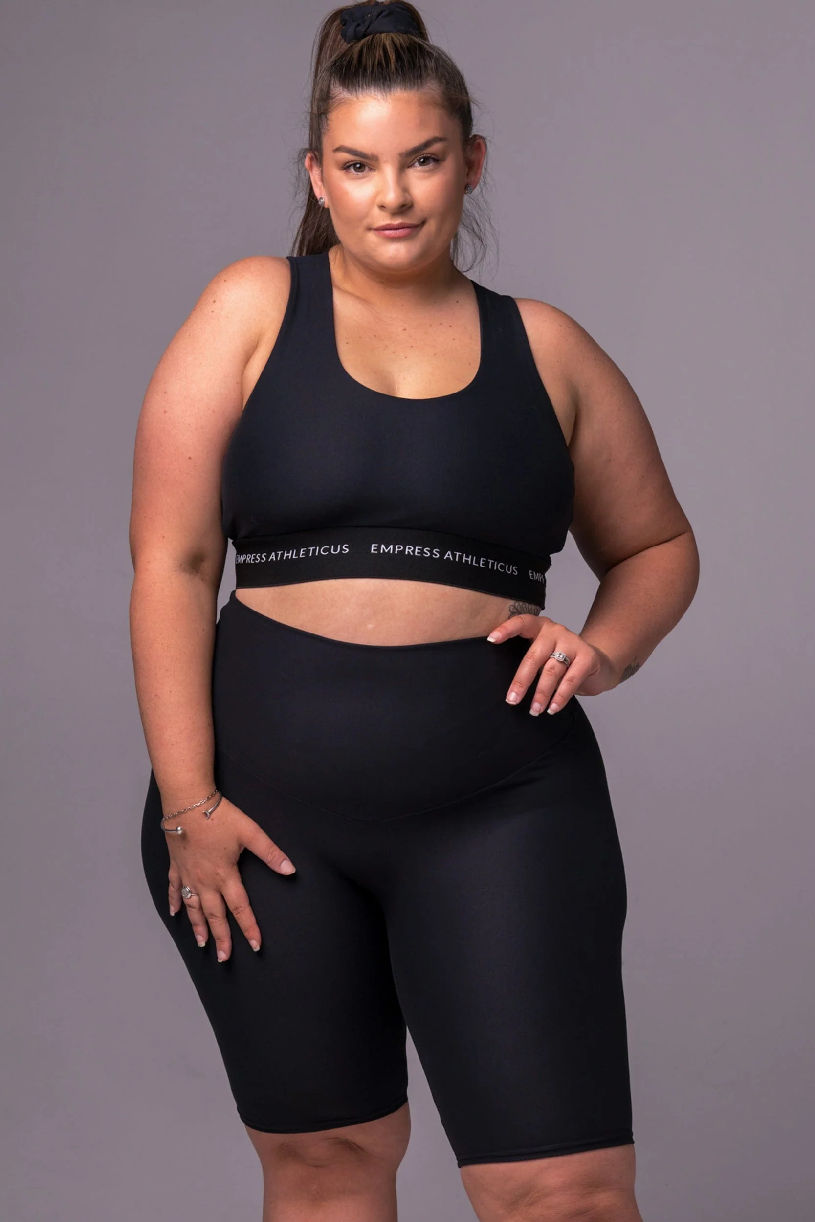 Black Dynamic High Waisted Bike Shorts - Image 7
