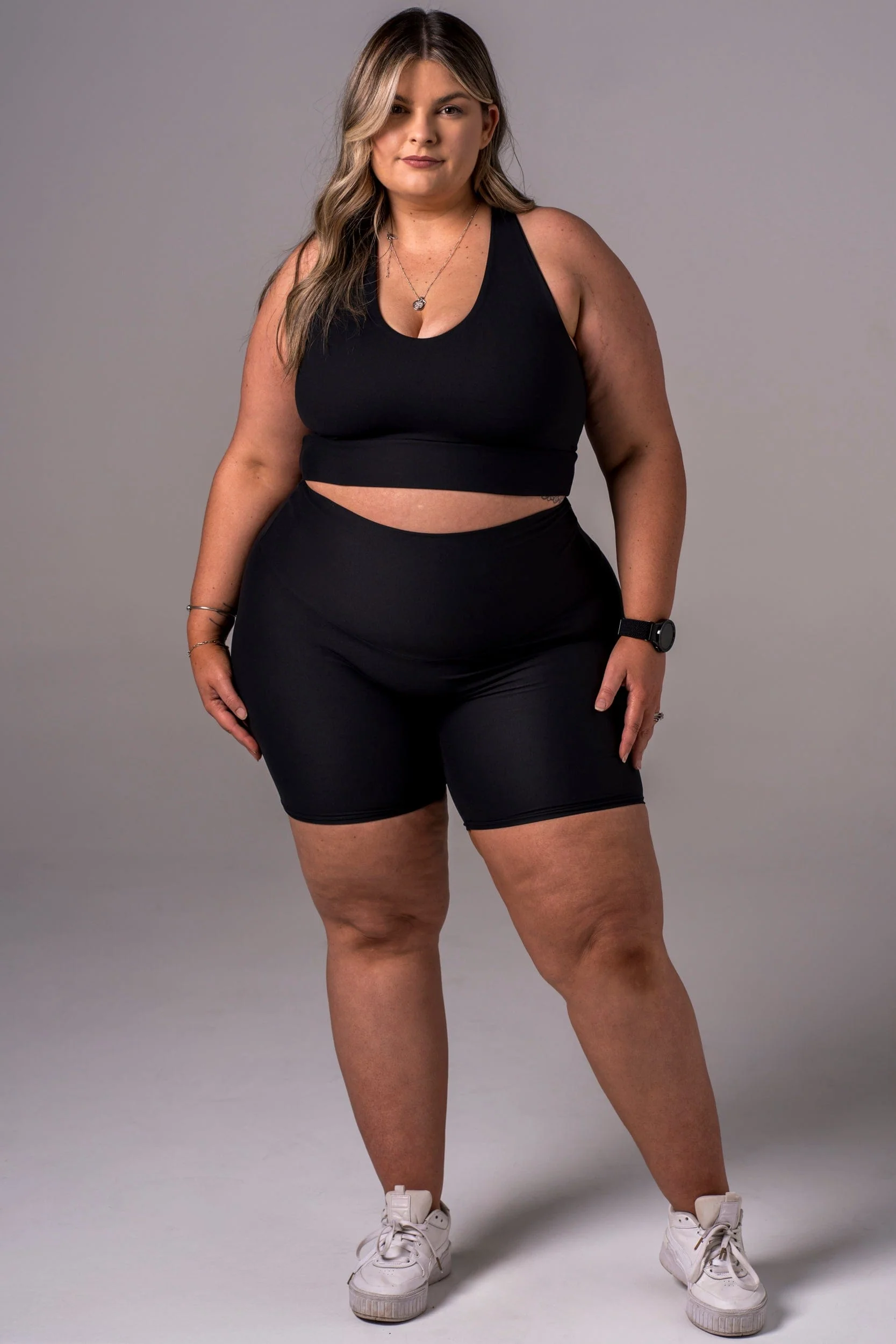 Black Dynamic High Waisted Booty Shorts - Image 4