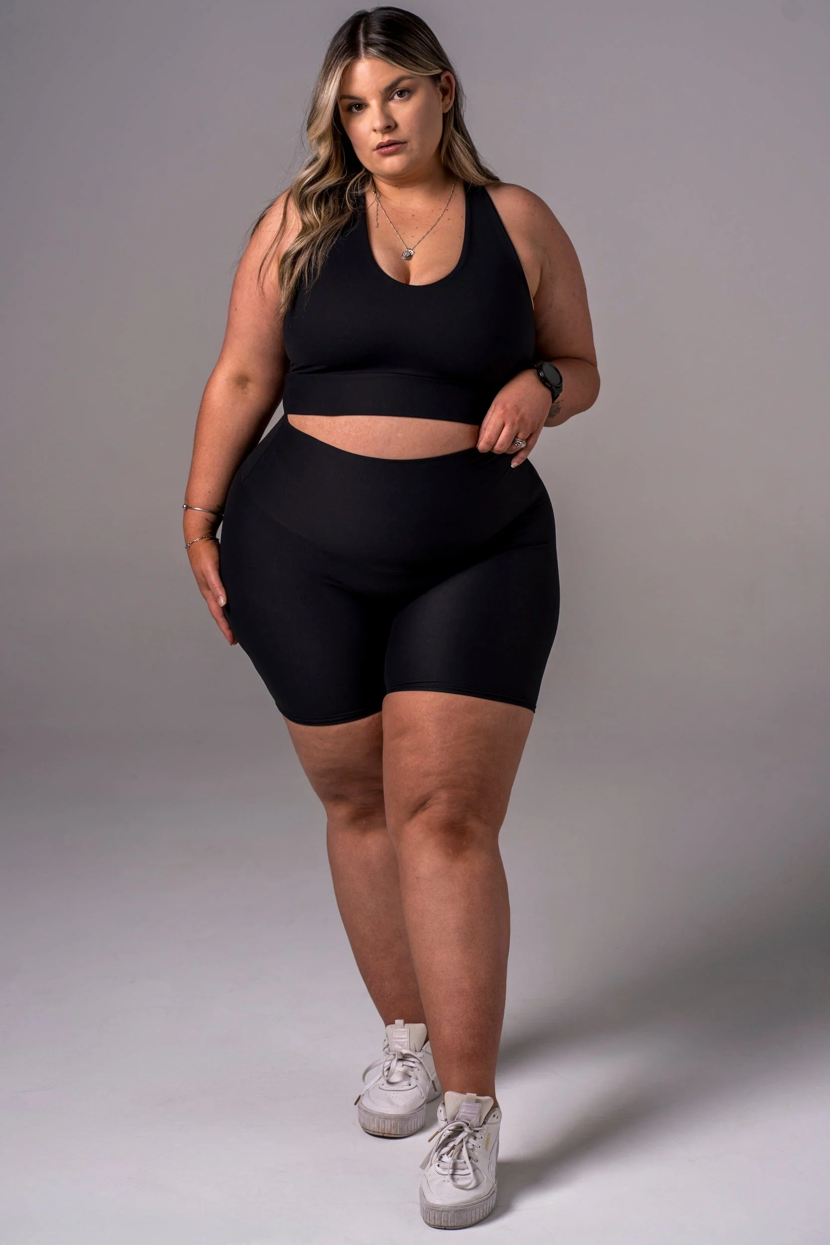 Black Dynamic High Waisted Booty Shorts - Image 6