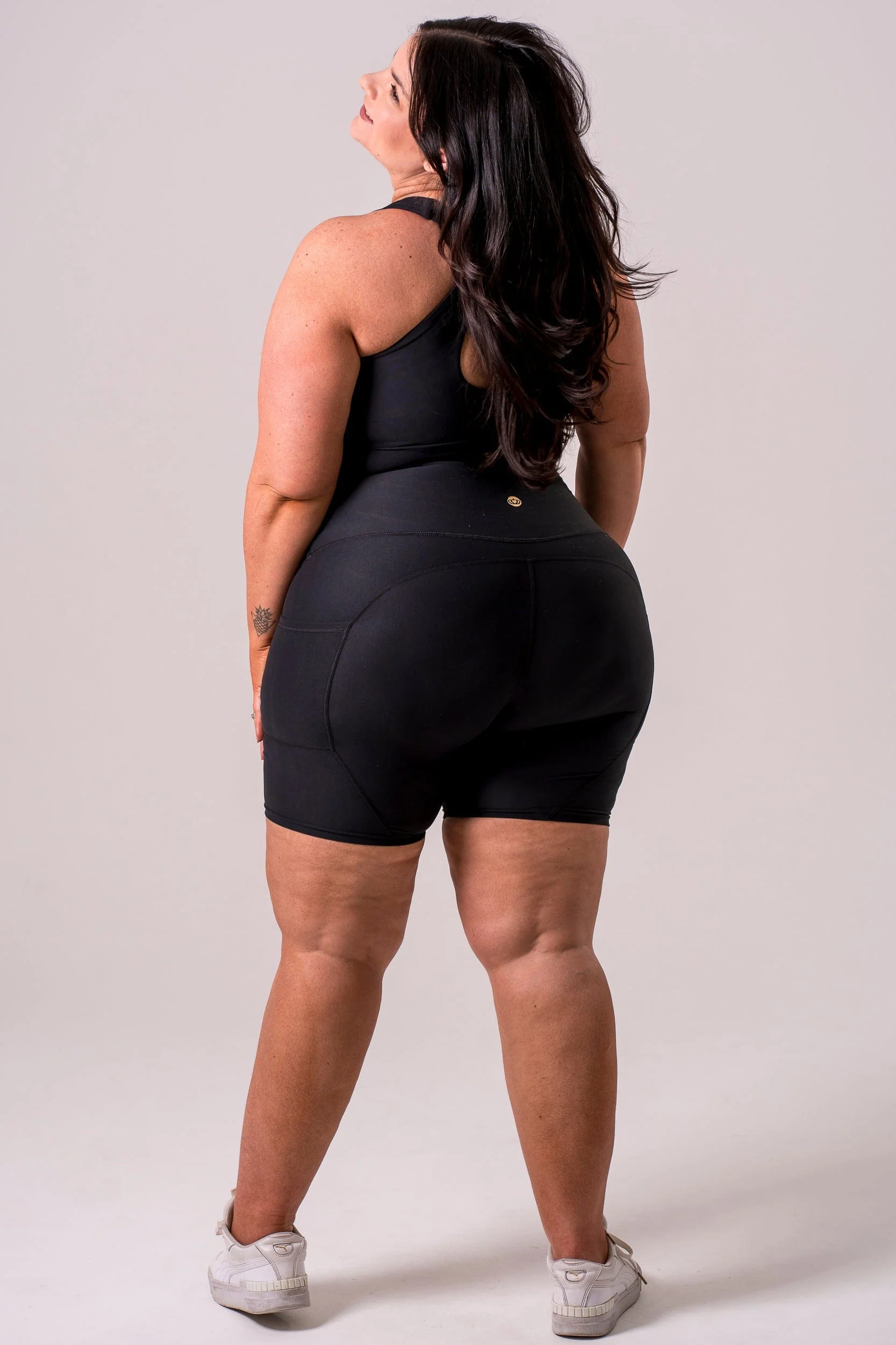 Black Dynamic High Waisted Pocket Shaper Booty Shorts - Image 5