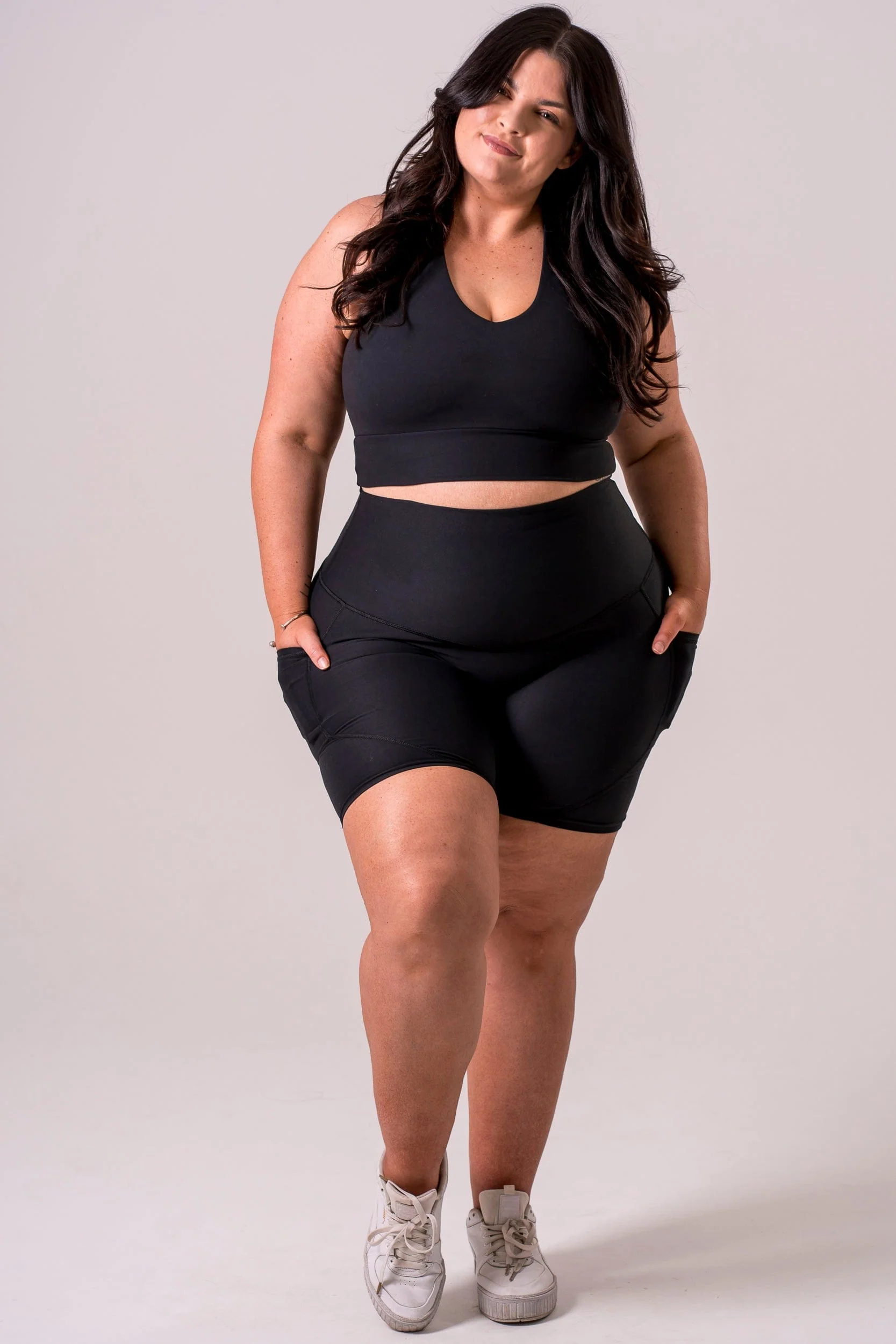 Black Dynamic High Waisted Pocket Shaper Booty Shorts - Image 6