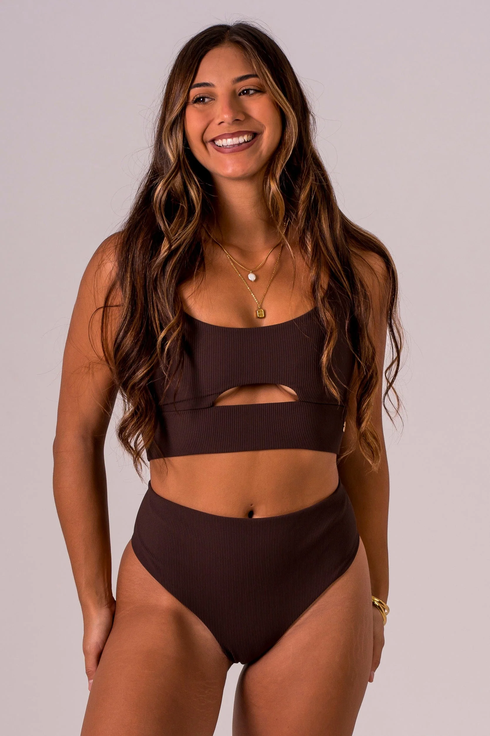 Espresso High Waisted Bikini Bottoms - Image 4