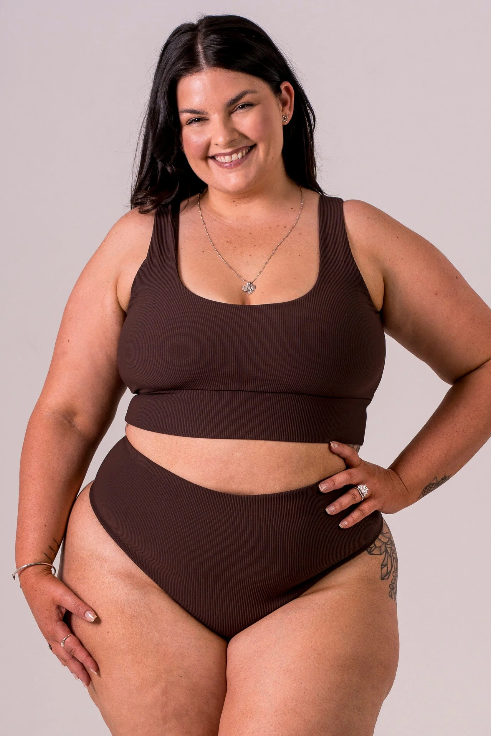 Espresso High Waisted Bikini Bottoms - Image 7