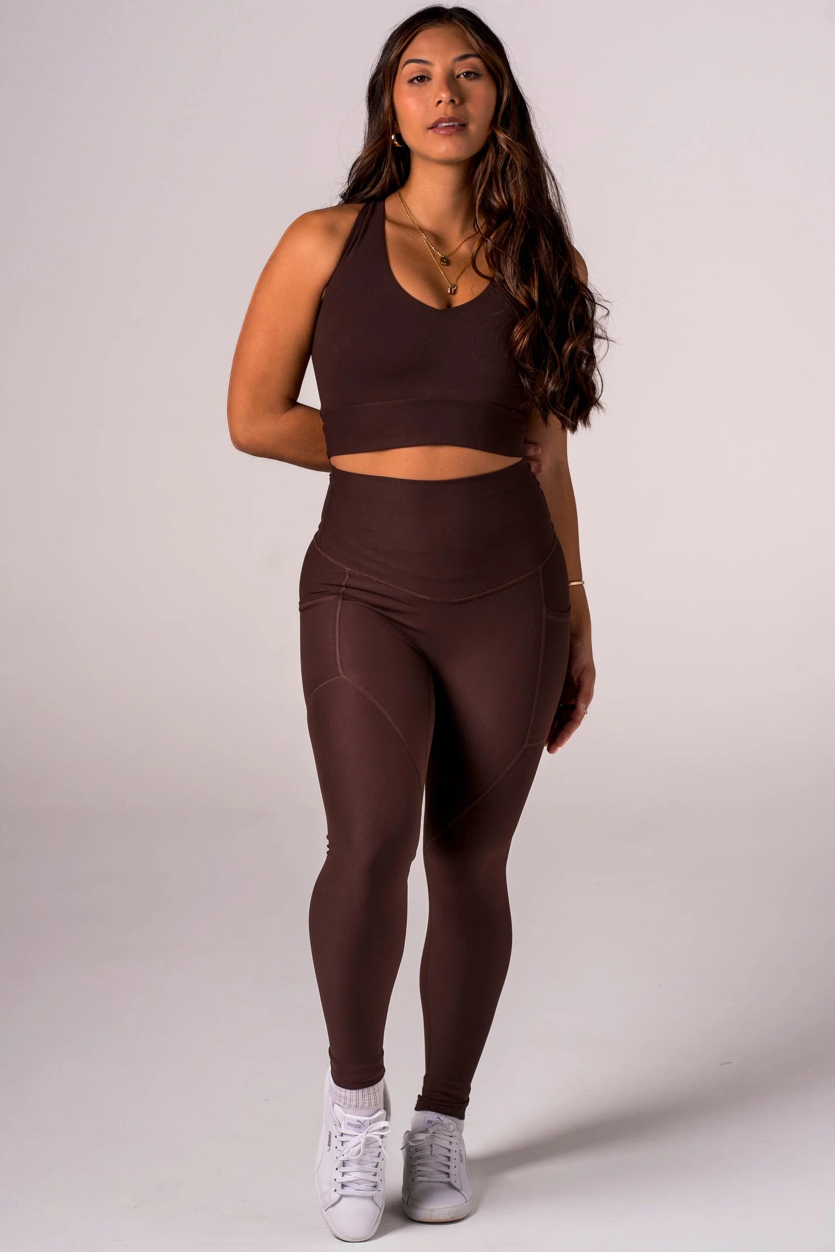 Espresso Dynamic High Waisted Pocket Shaper Ankle Biter Leggings - Image 6