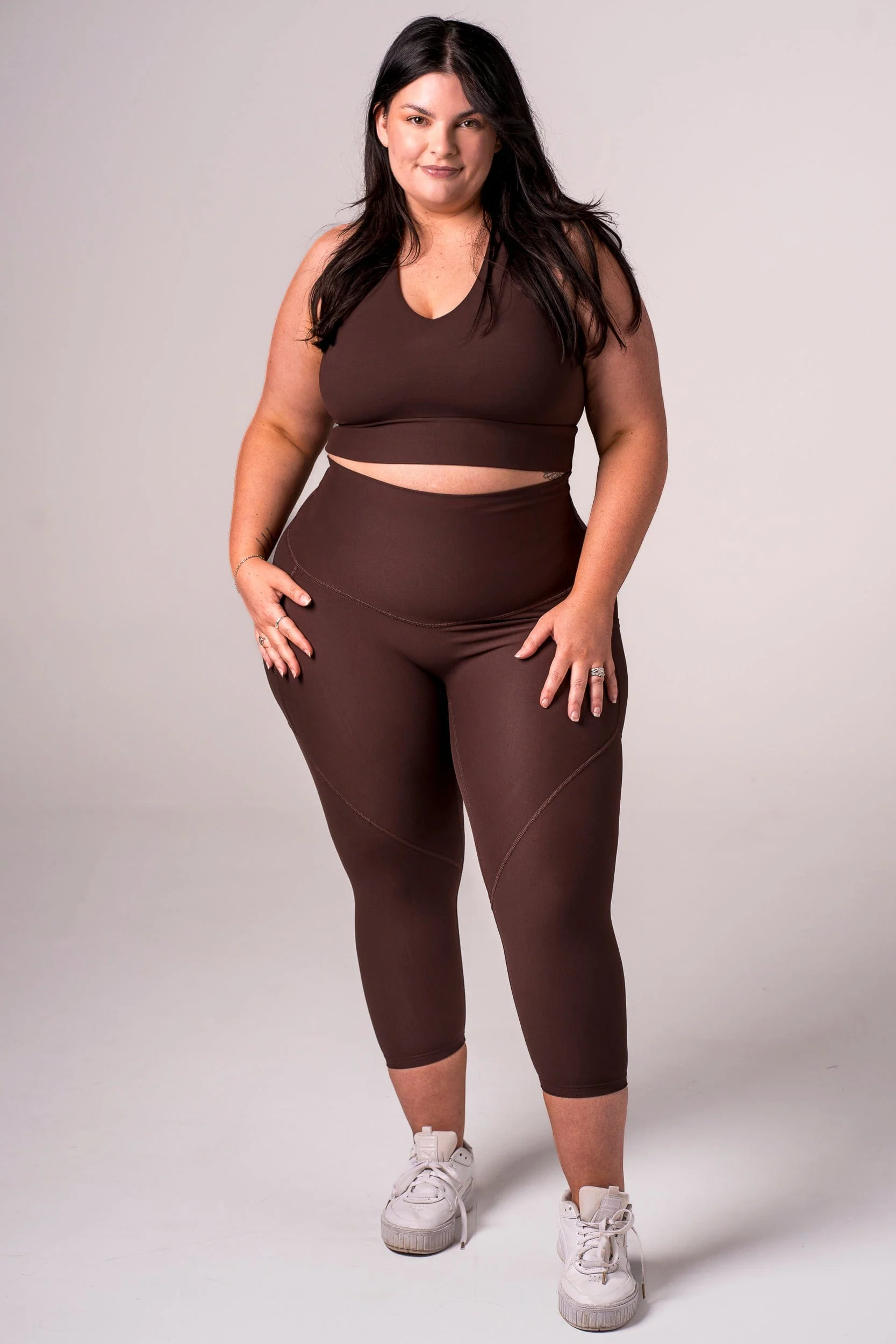 Espresso Dynamic High Waisted Pocket Shaper Capri Leggings - Image 6