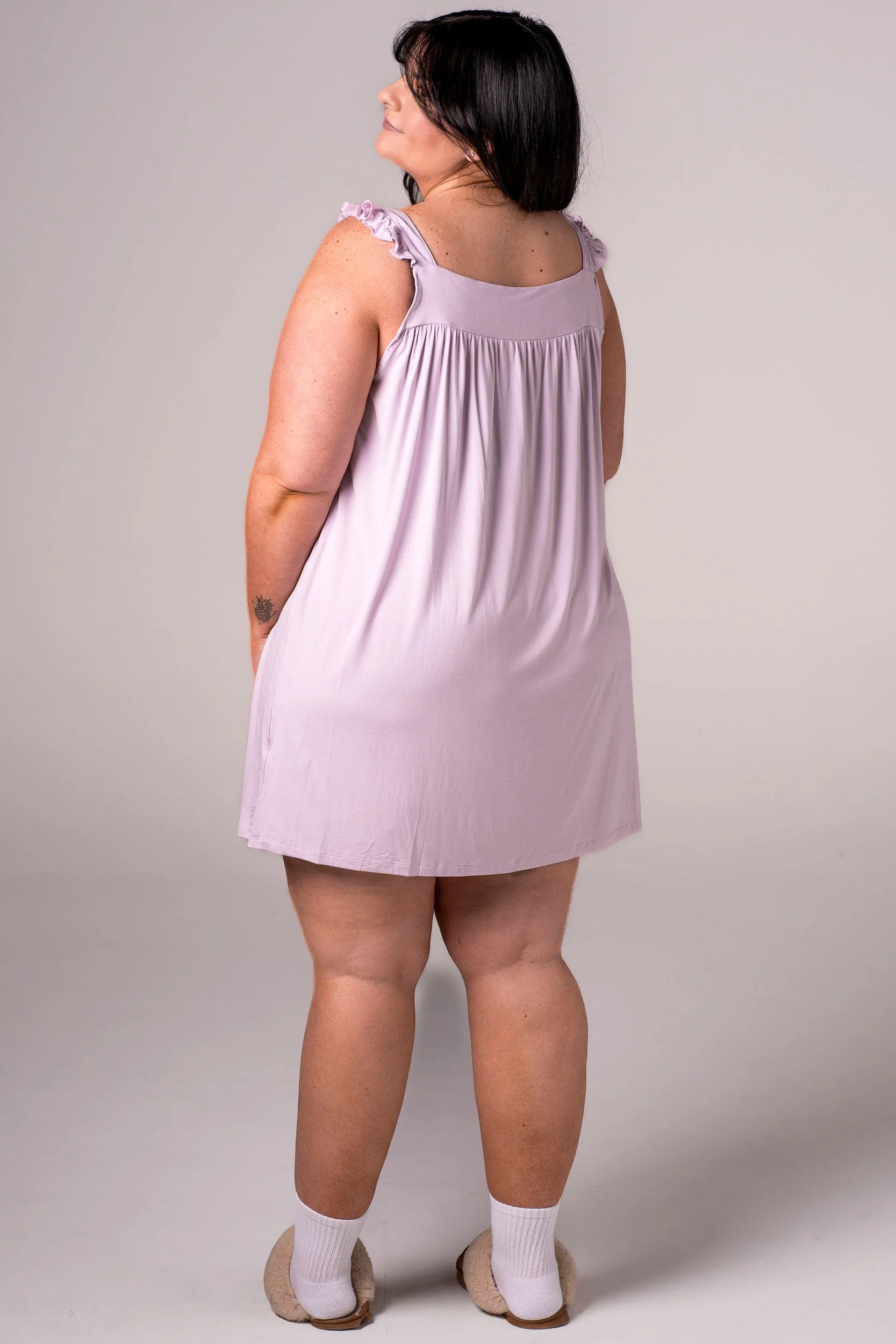 Lilac Bamboo Pyjama Dress - Image 5
