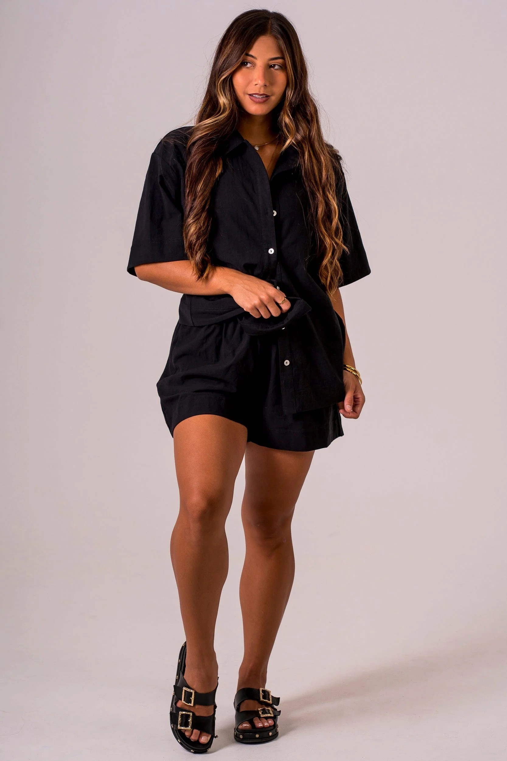 Night Linen Blend Shorts - Image 7