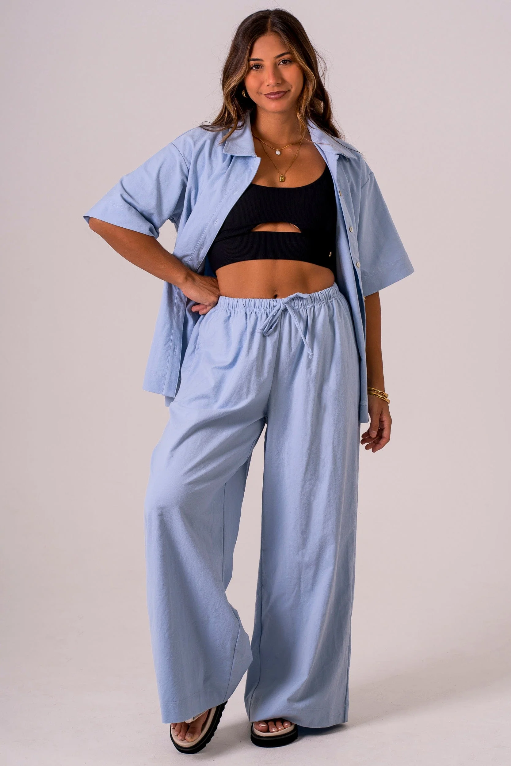 Sky Linen Blend Pants - Image 6