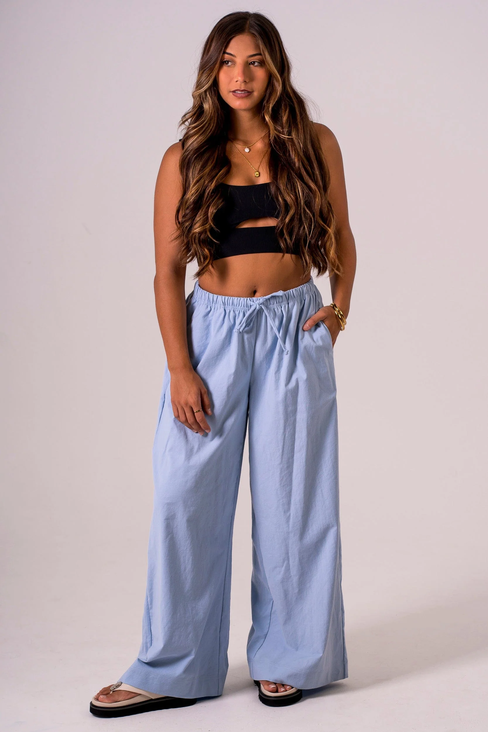 Sky Linen Blend Pants - Image 8