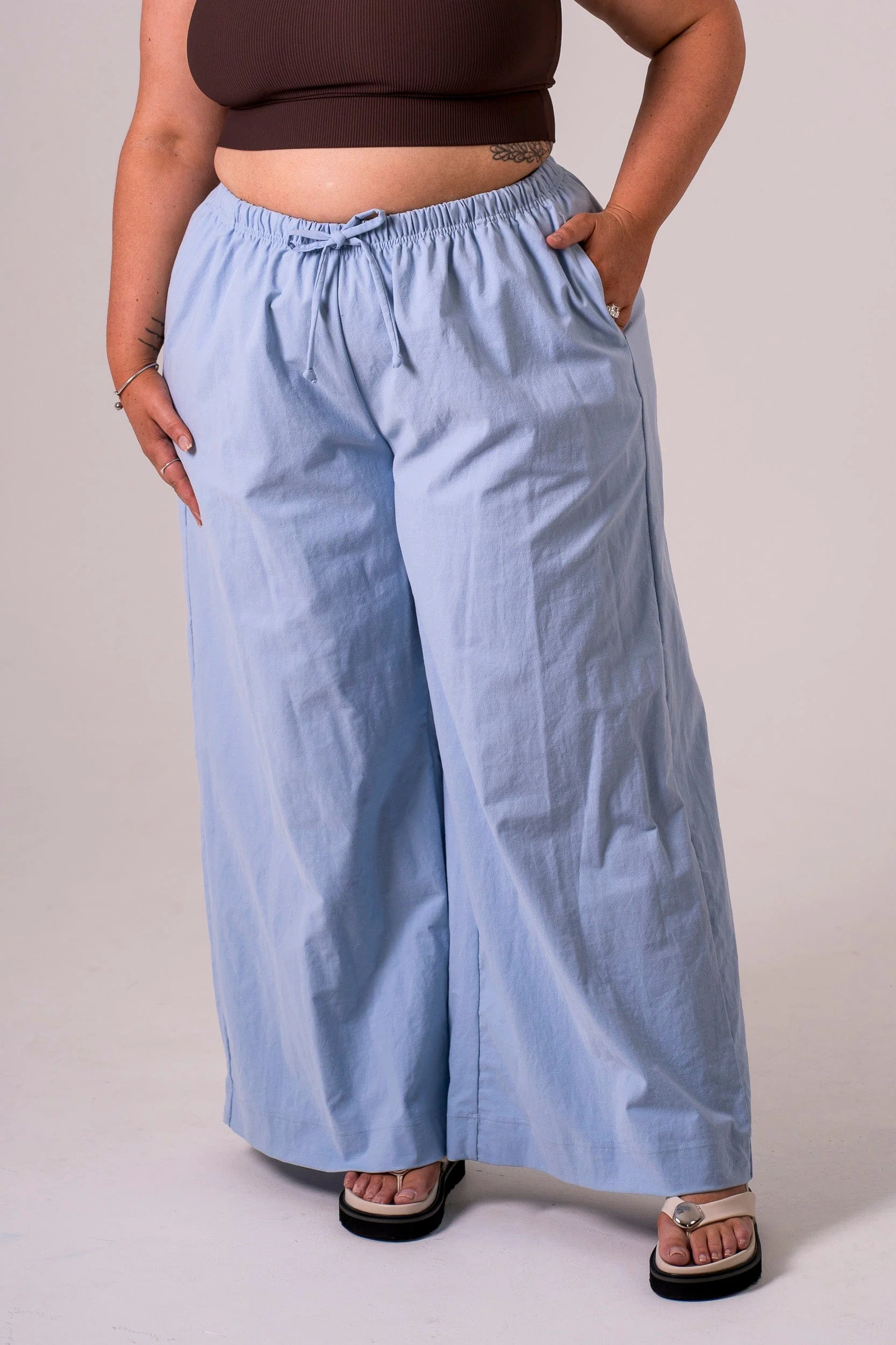 Sky Linen Blend Pants - Image 9