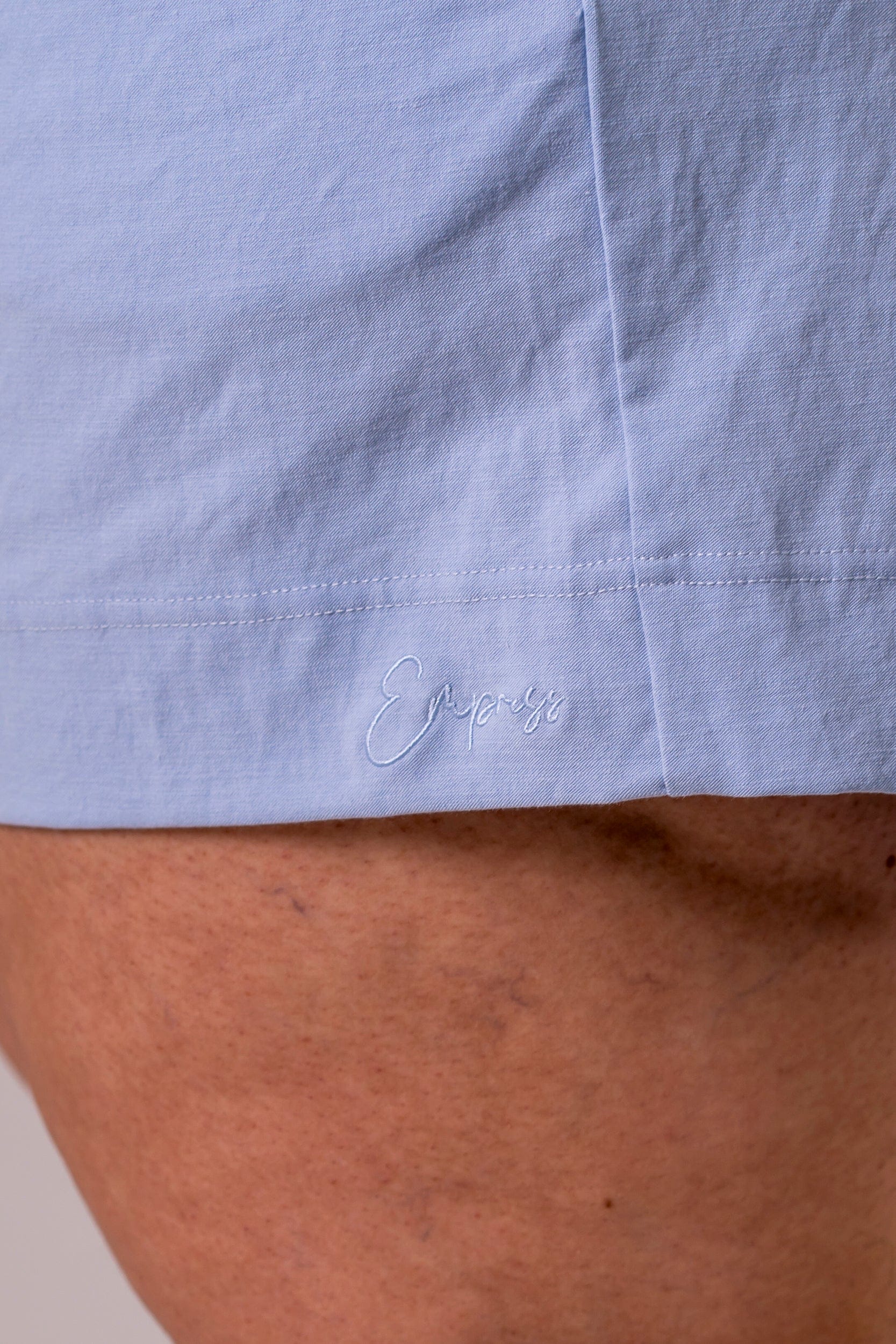 Sky Linen Blend Shorts - Image 4