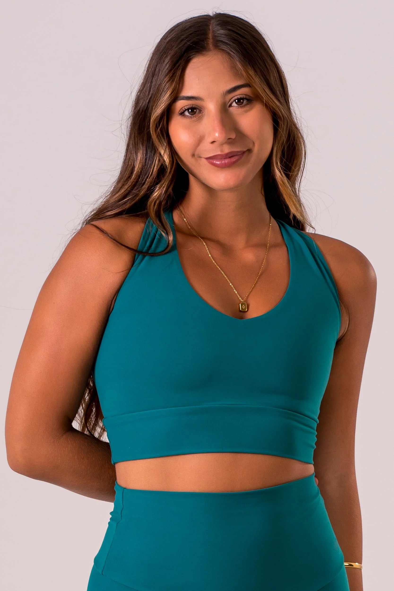 Teal Dynamic Sports Crop - Image 4